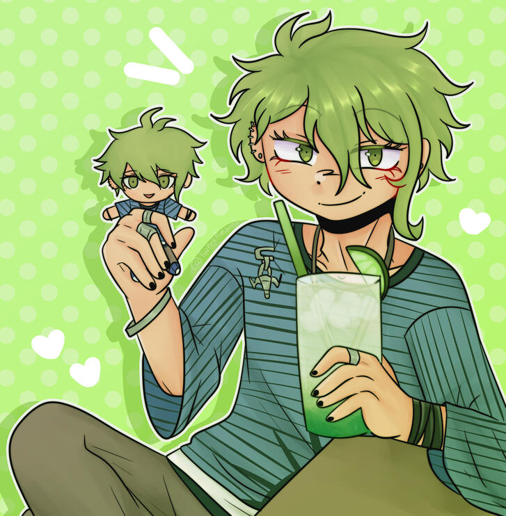 Art celebrating the mixxgarden cafe x Danganronpa V3 collab!