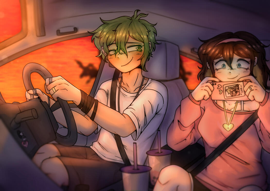 The love-birds on a road trip!