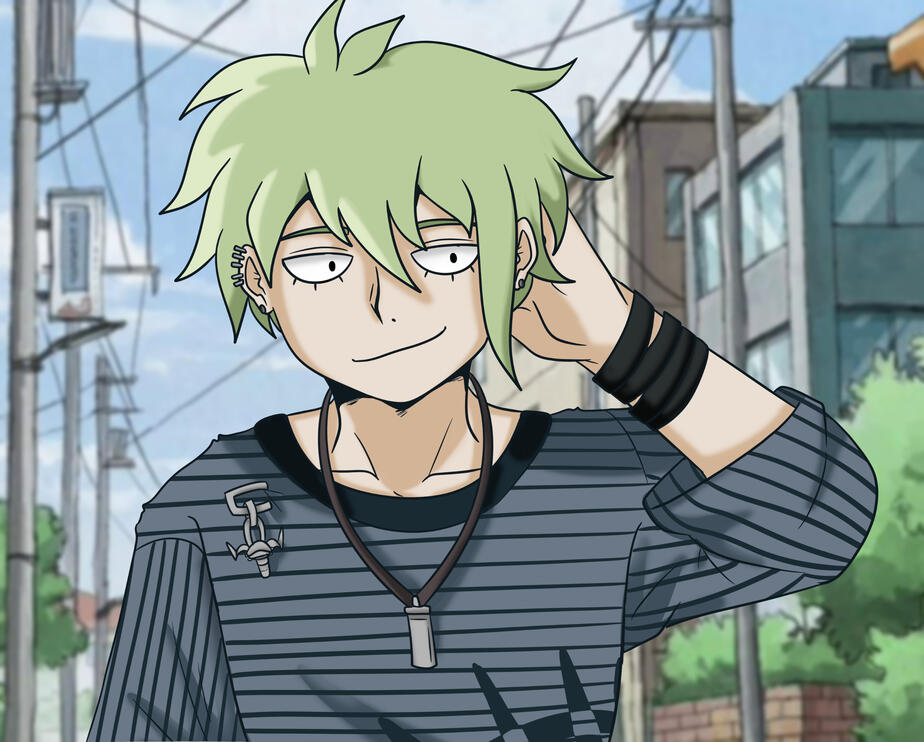 Rantaro in the Mob Psycho 100 art style!