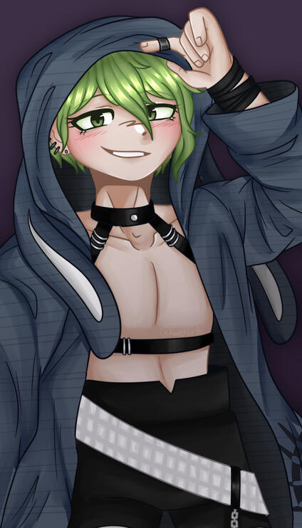 Art of @cactuskhee's bunny Rantaro design!