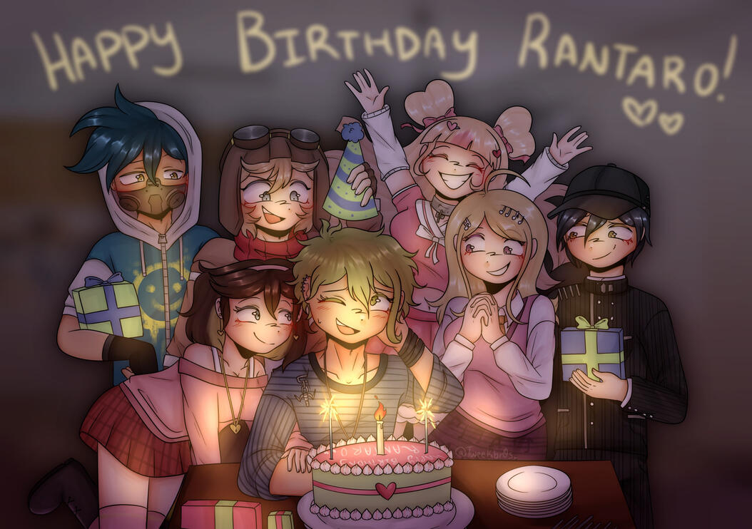 Rantaro birthday art (ft. characters from DRV2 and DRV3)!