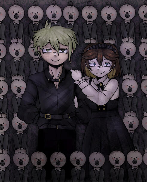 Early version of the family portrait painting