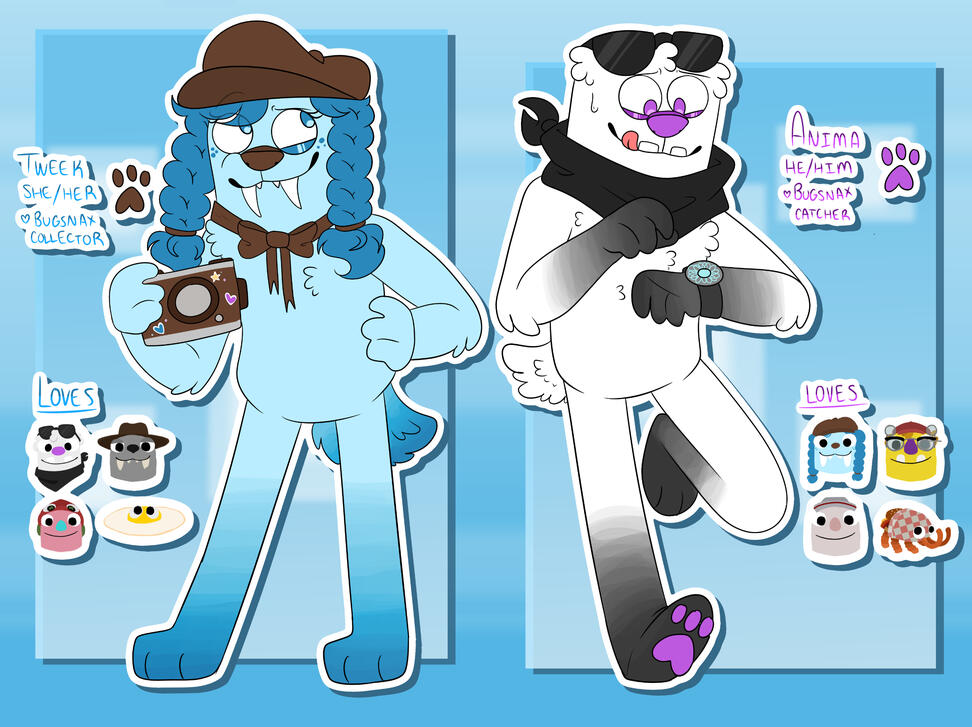 Designs for me and my friend in Bugsnax.