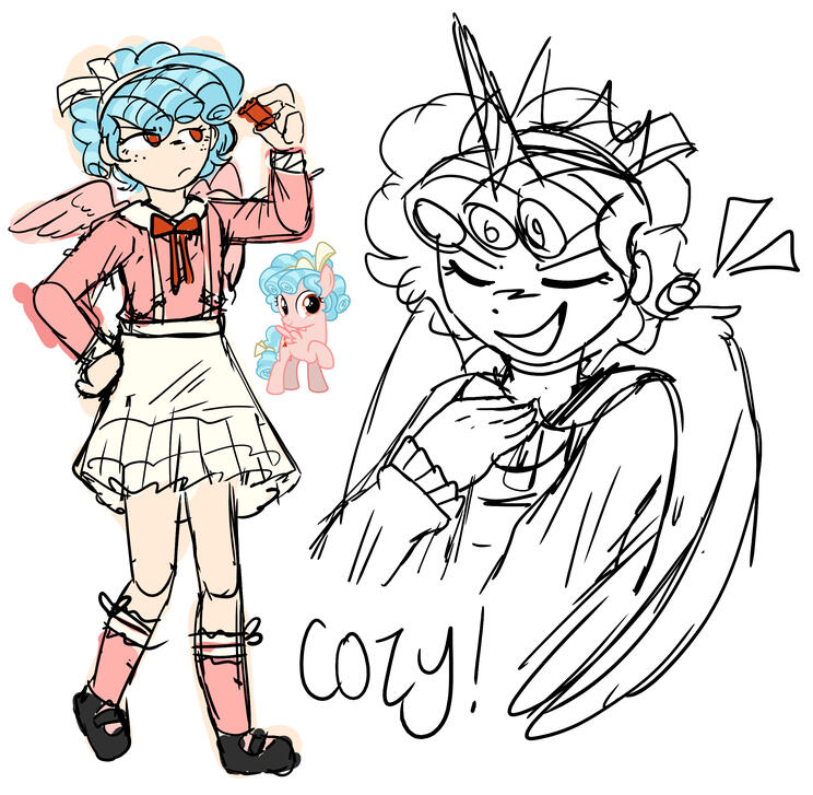 Humanised design concept of Cozy Glow from MLP:FiM!