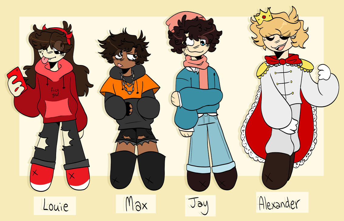 Character designs for an original story I wrote when i was 14.