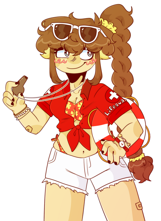 Lifeguard Tweek for a monthly art prompt challenge (summer).