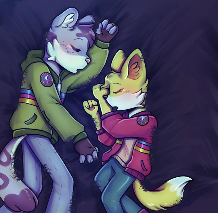 Fan art of Sam Snow and Kit Casey based on a bedtime story audio released by Netflix!