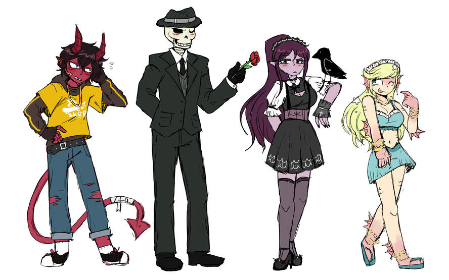 Vernon's first concept art alongside the others